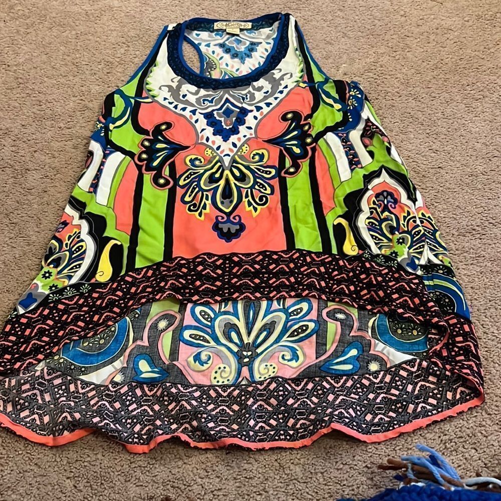 Flying tomato high low tunic tank L